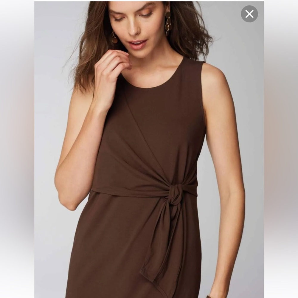 J.Jill Wearever Women's XL Black Sleeveless Tie-Waist Midi Dress - Picture 8 of 8